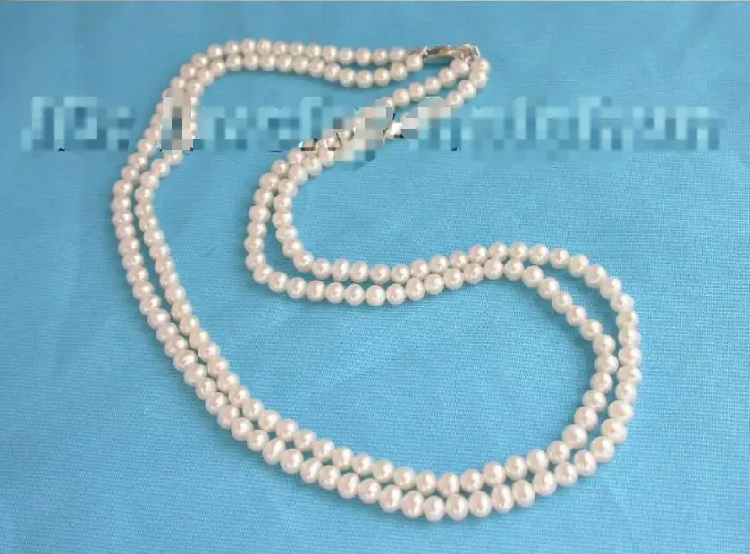 

Hot sale new Style >>>>>lustrous 2row round white Freshwater pearls necklace