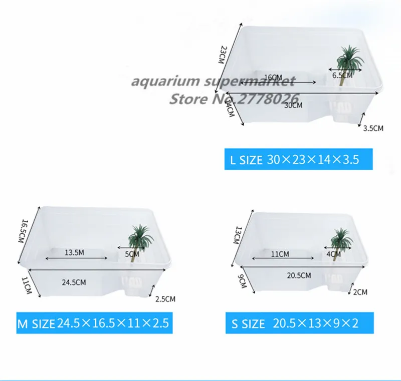 HONGYI 1 piece fish tank turtle reptile house tortoise breeding box turtle tank turtle resting place bare cylinder S/M/L size