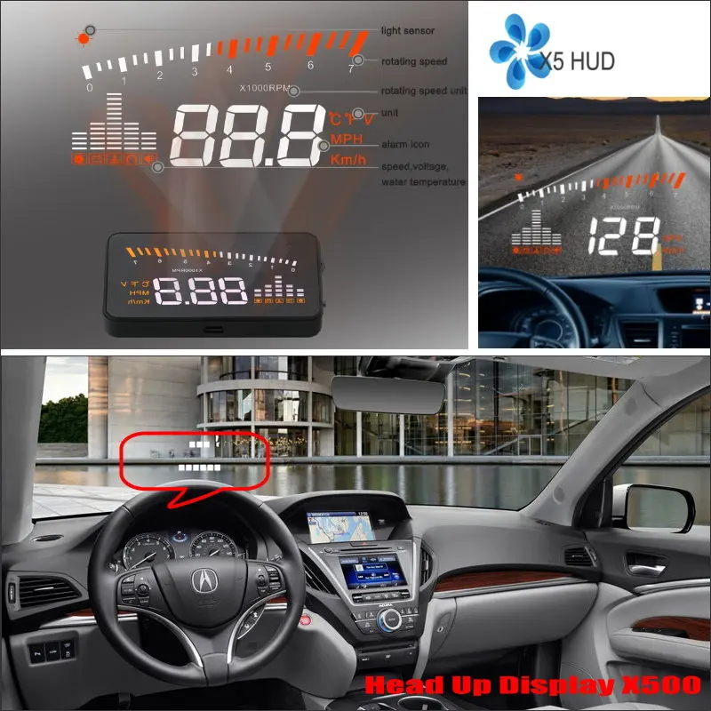 Liislee для Acura ILX NSX/RDX MDX автомобилей OBD2 Overspeed Предупреждение Head Up Дисплей вождения Экран проектор являясь