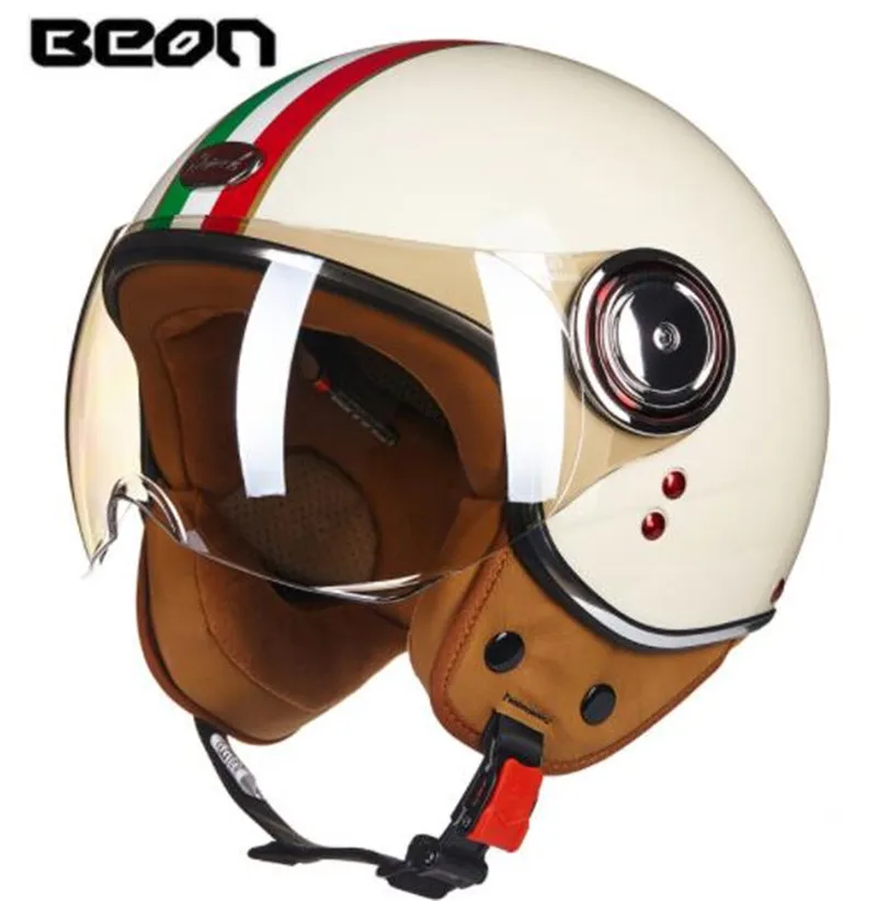 BEON мотоциклетный шлем Chopper 3/4 с открытым лицом винтажный мото Casco Capacete скутер