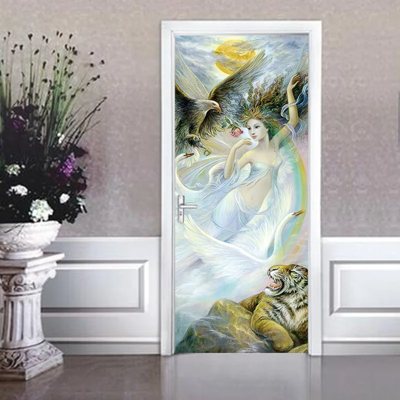 Nm18 الجمال النمر النسر بجعة نمط الحديثة الإبداعية الباب الديكور اللوحة المعيشة غرفة نوم الجدار ملصق 2 قطعة/المجموعة Nm18 الجمال النمر النسر بجعة نمط الحديثة الإبداعية الباب الديكور اللوحة المعيشة غرفة نوم الجدار ملصق 2 قطعة/المجموعة