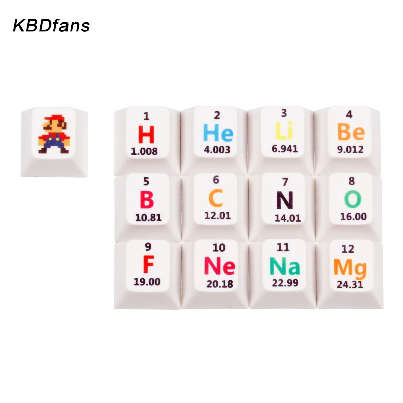 Сублимация Вишневый профиль колпачки 13 клавиш химический элемент Таблица R4 ESC личность для usb machanical клавиатуры