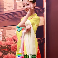 Желтый принцессы Детский день ТВ играть легенда о императрица wumeiniang же Дизайн Тан Высокая талия костюм