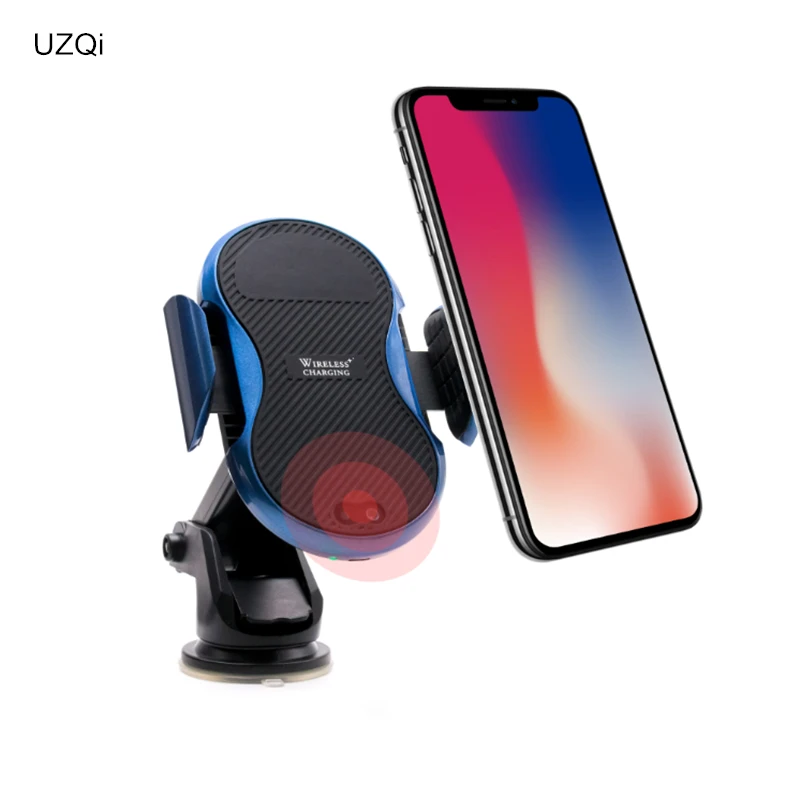 

UZQi Automatic Wireless Car Charger Infrared Ray Sensor 10W Smart Qi Car Chargers with Fan for Android Iphone Apple Samsung LG