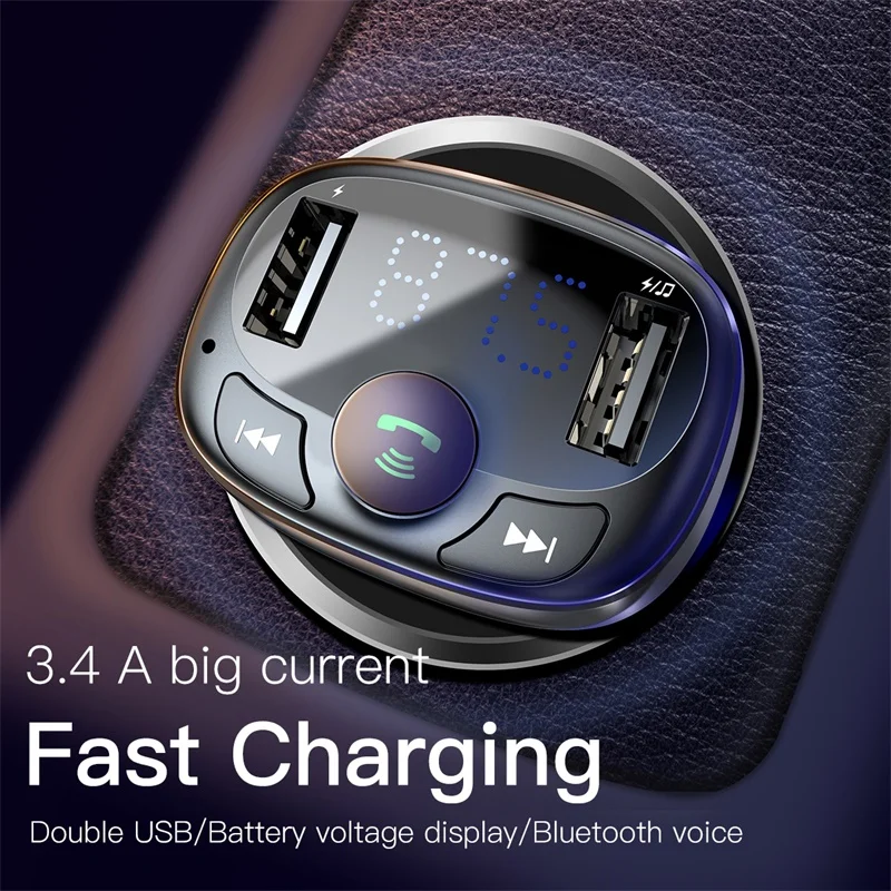 Baseus FM передатчик гарнитура Bluetooth автомобильный комплект для стандартного ЖК MP3