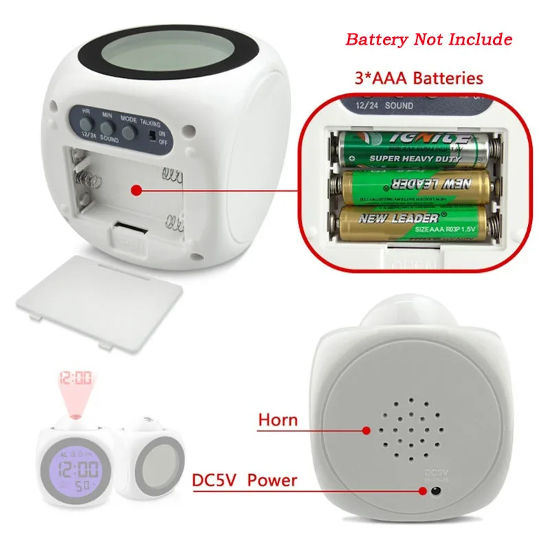 Alarm Clock Night Light With ProjectorLamp (2)