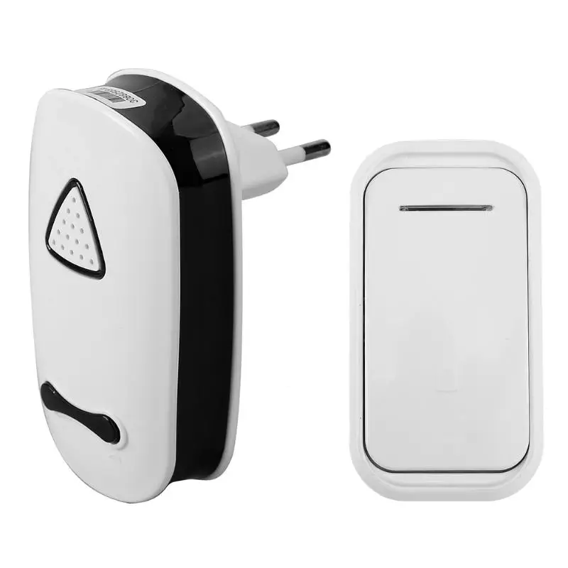 

300ft Remote Control Doorbell Cordless Smart Door Bells Doorbells Pairs with Unit Bell+Outdoor Unit Key 36 Tunes Chimes EU Plug