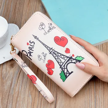 

women Small wallet female short 2018 new multi-function tassel money clip two fold mini cat purse wholesale