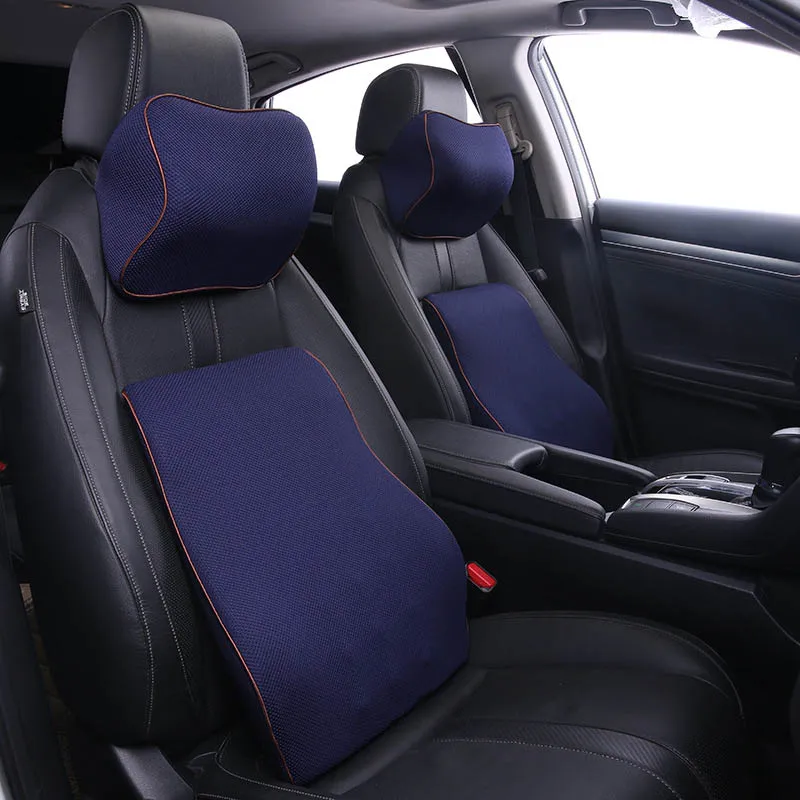 

Memory Foam Car Waist Cushion Neck Pillow Headrest Support Back Rest Pillows Lumbar Cushion for Car Interior Accessories