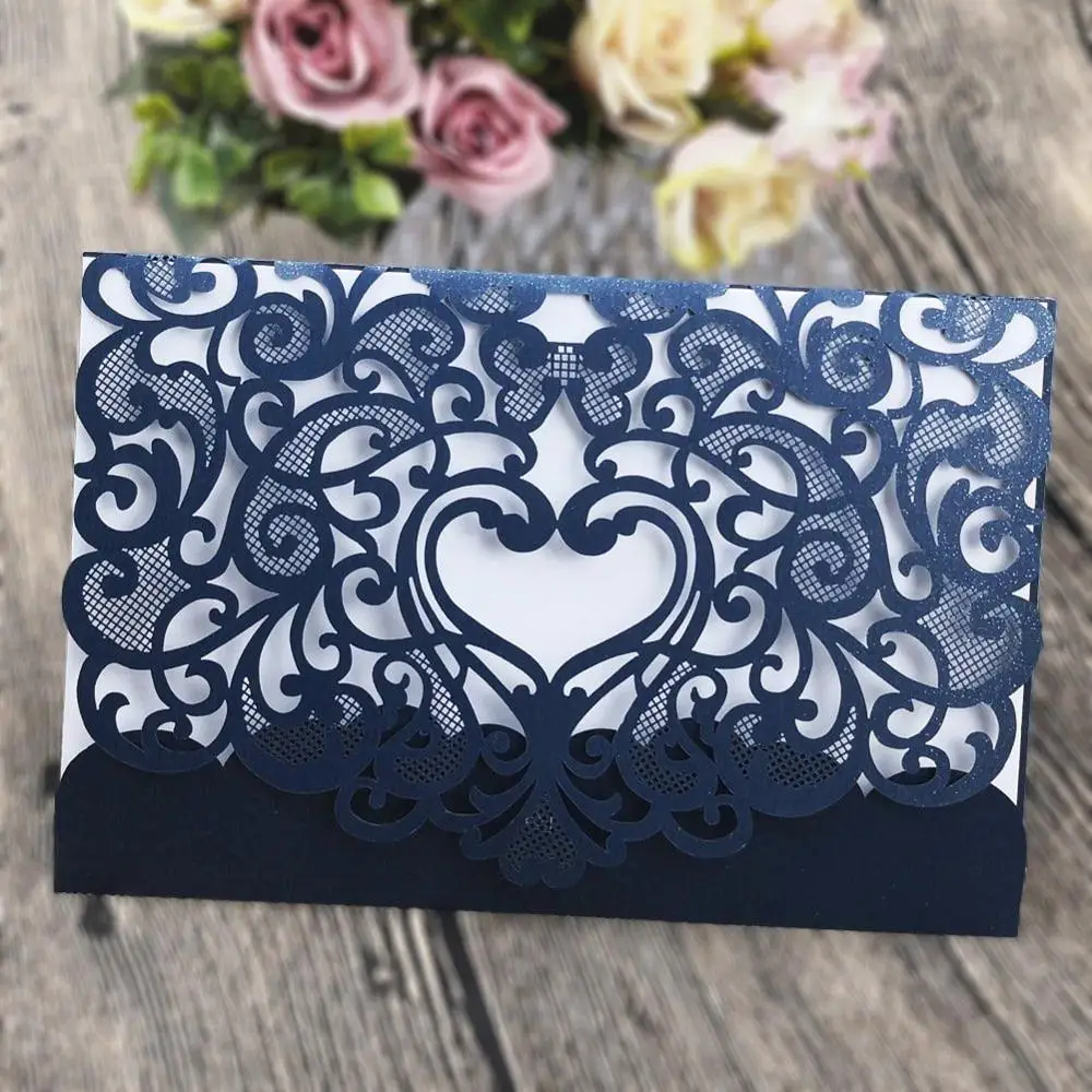  5 Sets Laser Cut Wedding Invitations with Envelopes and Inside Cards for WeddingBirthday PartiesBab - 33059564937