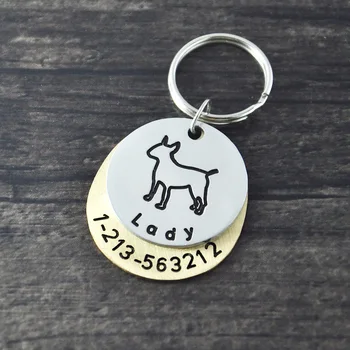 

Personalized dogtags, Pit Bull Terrier dog tag,Custom Dog ID Tag, Hand Stamped Identification Dog Tag, engraved name and number