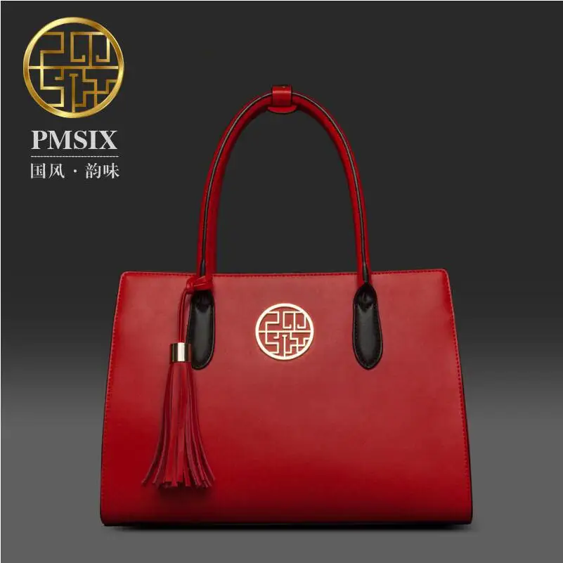 Новая женская кожаная сумка известных брендов, модные качественные женские сумки, сумка на плечо в китайском стиле, красная женская сумка с кисточками