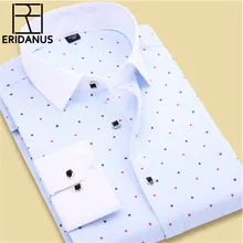 Весеннее поступление, мужские рубашки с цветочным принтом, модные, с длинным рукавом, индивидуальность, Бизнес Стиль, Повседневный, корейский стиль, мужские рубашки в горошек, M020