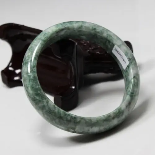 

01613 Beautiful Certified Grade "A" Natural Green Jadeite Jade Gems Bangle Bracelet