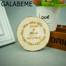 Galabeme 10 см индивидуальный заказ деревенский Свадебный тег из древесины деревянные чашки сервировочные салфетки Свадебные подарки для гостей Свадебные украшения