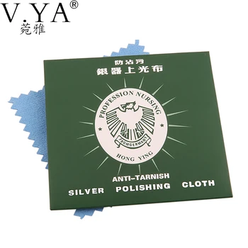 

Luxury Jewelry Silver Polishing Cloth Cleaning Tools for Necklace Ring Bracelet Earrings Anti Tarnish 8cmX8cm Blue 5 piece a lot