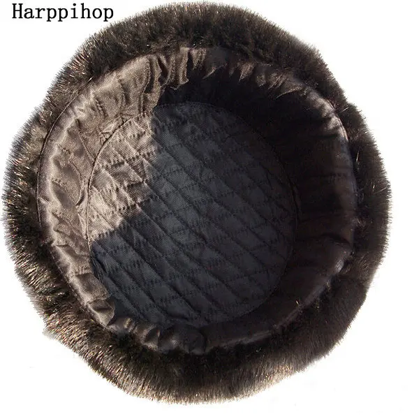 Autumn and winter quinquagenarian male quality black mink hair ear hat bomber trapper hat