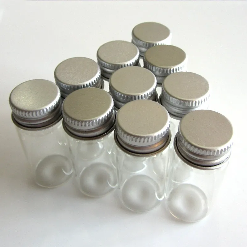 

10 Pcs 22x50mm 10ml Tiny Small Clear Bottles Glass Vials With Screw Caps For Wedding Holiday Decoration Christmas Gifts