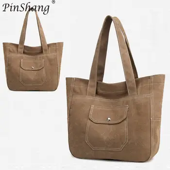 

PinShang Women Simple Fashion Canvas Handbag Leisure Fresh Shoulder Crossbody Bags KZ30