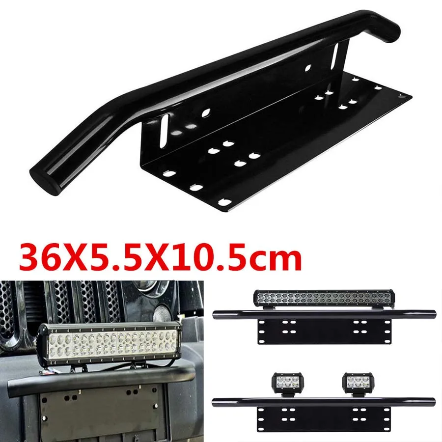 

Bull Bar Front Bumper License Plate Mount Bracket Led Work Light Holder Offroad