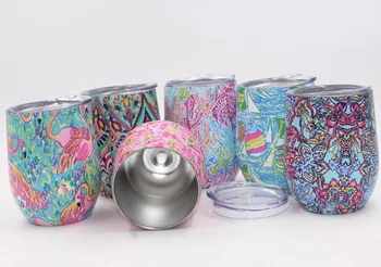 

Quevina50pcs 9oz flamingo Egg Cups Wine tumbler Red glass Double Wall Stainless Steel Vacuum Insulated Beer coffee Cup with lids