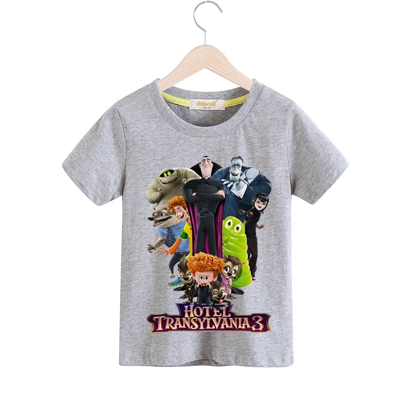 

2018 Cartoon Hotel Transylvania 3 T-shirt Clothes For Boys Summer Shorts Tees Clothing Girls Cartoon Tshirt Children Tops TX114