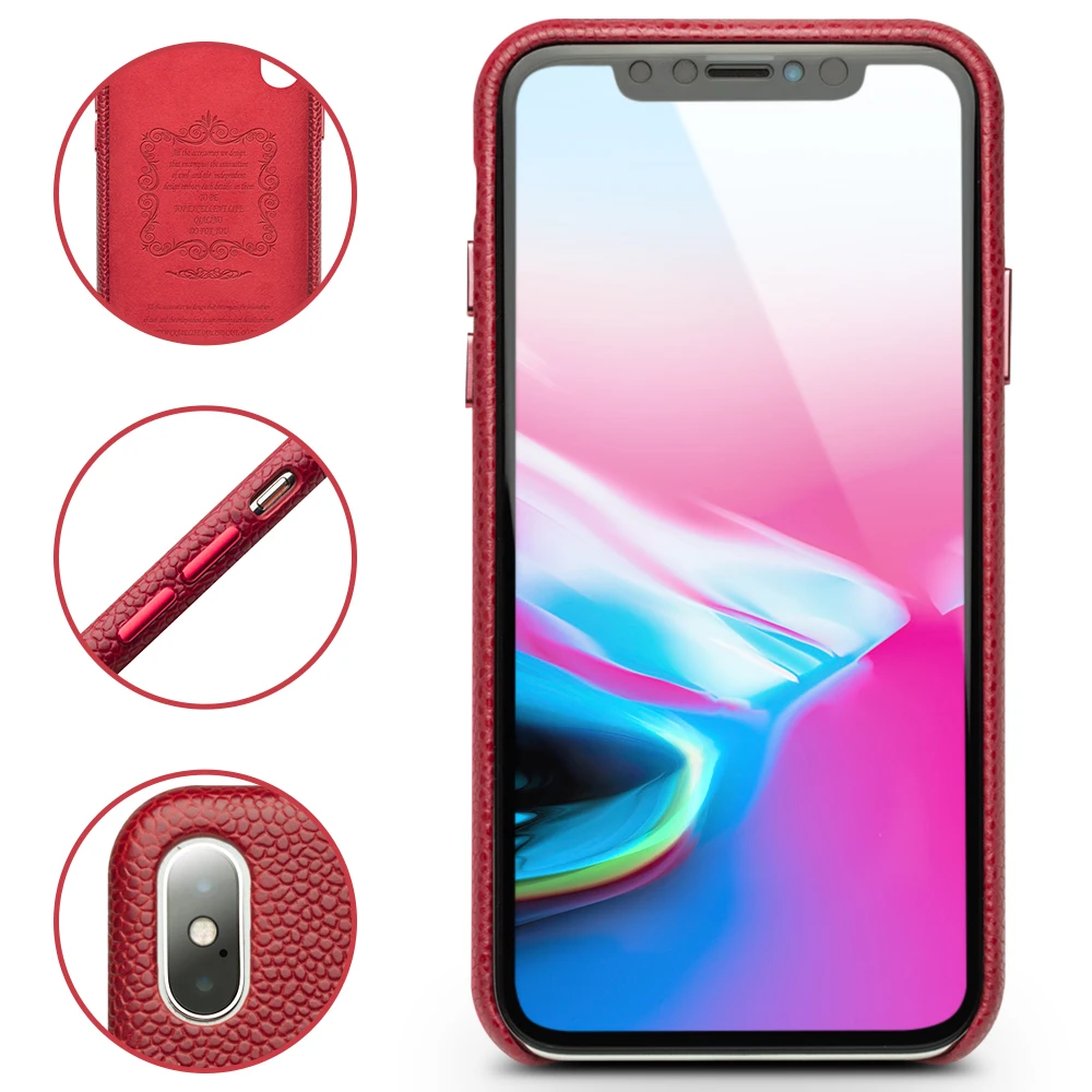Модный Ультратонкий чехол QIALINO для iPhone X/XS/XR Роскошный телефона из натуральной