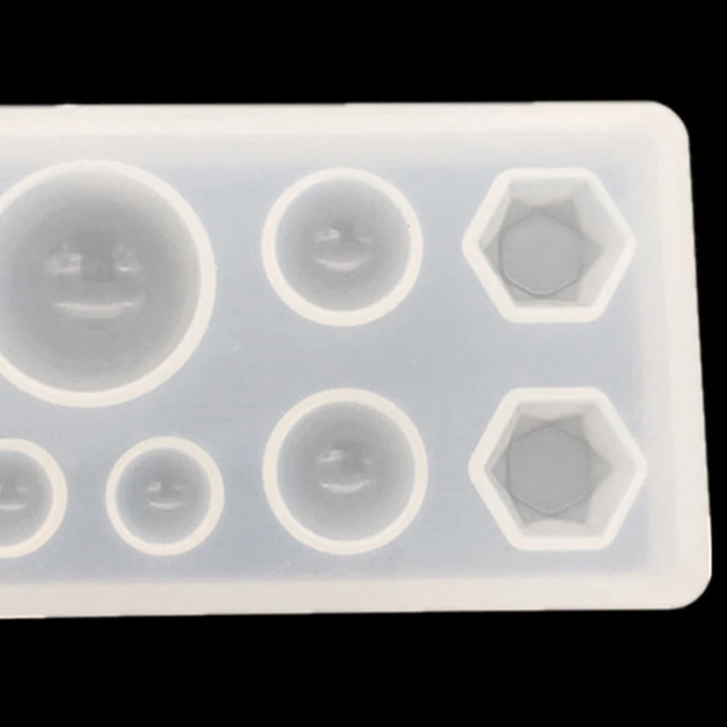 Silicone Hexagon Round Domed Cabochon Molds Jewelry Making DIY Pendant Charms Epoxy Resin Casting Mould