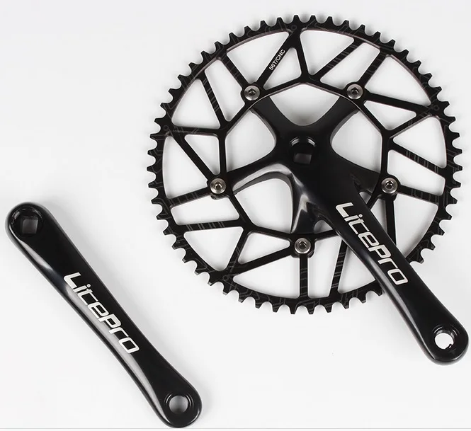 

Litepro bicycle Road Folding Bike Bicycle CNC Hollow Single Chain Wheel Chainring Crankset Crank 50/52/54/56/58T BCD130 170mm