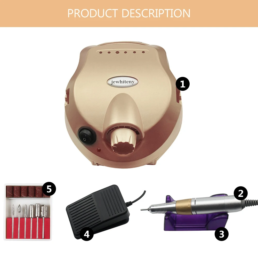 EN400 35 Вт 40000 об/мин аппарат для маникюра, педикюра, набор, электрическая пилка для ногтей с резцом, инструмент для полировки