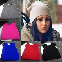 2016 Women’s Winter Hats Warm Knitted Braid Hat With Ears Women’s Hat Knit Caps Female Beanies Hip-hop Skullies Bonnet Femme