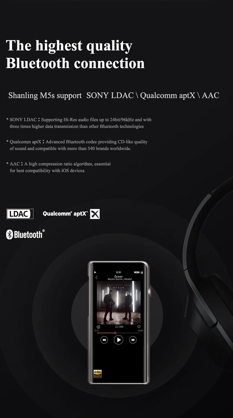 Shanling M5S Bluetooth MP3 плеер WiFi Apt-X без потерь портативные музыкальные плееры retina DOP DSD256 Hi-Res аудио сбалансированный