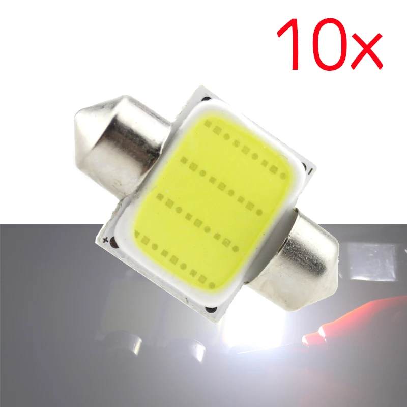 10 шт. светодиодный автомобильный Feastoon 31/36/39/41 мм 12SMD COB C5W 12В Автомобильная крыша