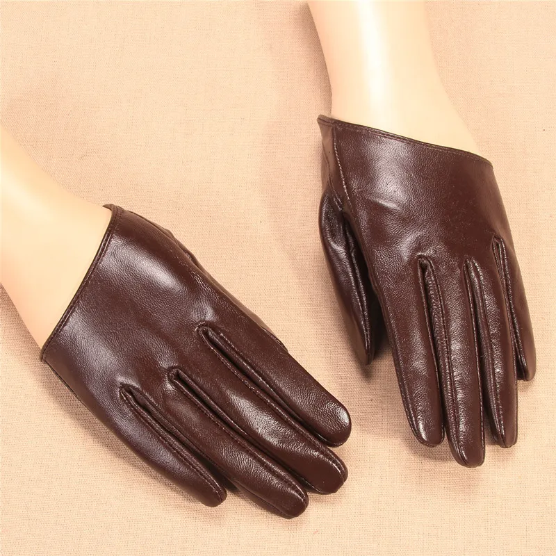 2017 New Summer Women Gloves Short Style Lady Genuine Leather Glove Fashion Trend Dance Driving Half Palm Five Finger Gloves