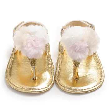 

HONGTEYA Pom pom 2020 cute ball Baby Girl First Walkers Newborn Baby Shoes Summer Soft Pram BeBe Crib Shoes size 11cm 12cm 13cm