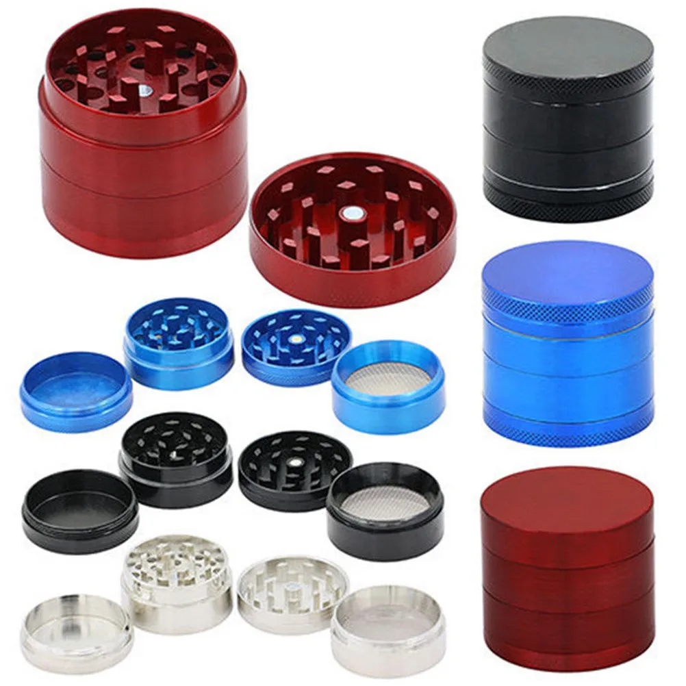 1set Grinder 4 Layers Alloy Tobacco Crusher Hand Smoking Grinders