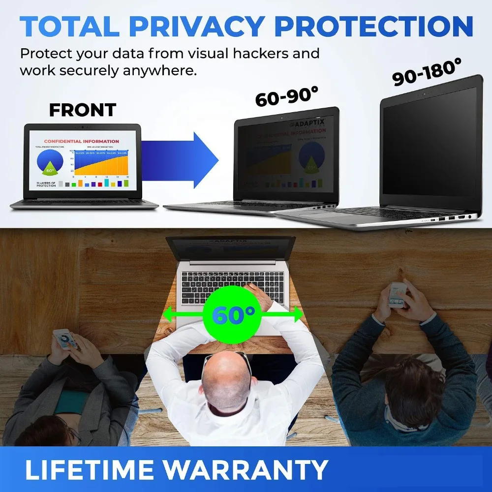 befon 13.3 Inch Privacy Filter Screen Protective film for Widescreen 16:9 Laptop Notebook Screen Protector 294mm * 165mm