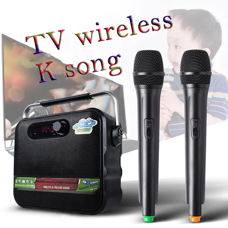 

Multifunction HIFI Portable Megaphone Wireless Loundspeaker with bluetooth dual Microphones amplifier for Tour Guide Dance stage