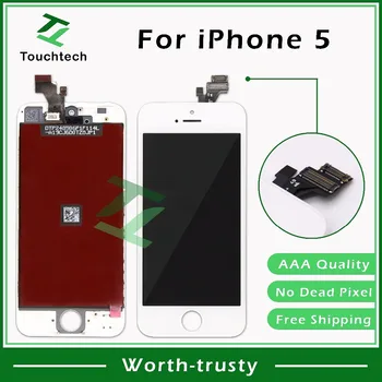 

50PCS/LOT Display LCD B/W For iPhone 5 5G LCD No Dead Pixel Display with Touch Screen Digitizer Assembly Replacement