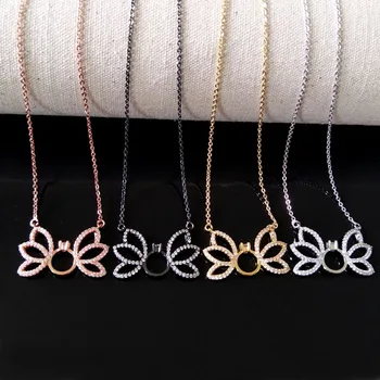 

10 Pcs Turkish Style Butterfly Double Bails Connector Necklace,CZ zircon Micro pave crystal Charm Jewelry making for woman NK59