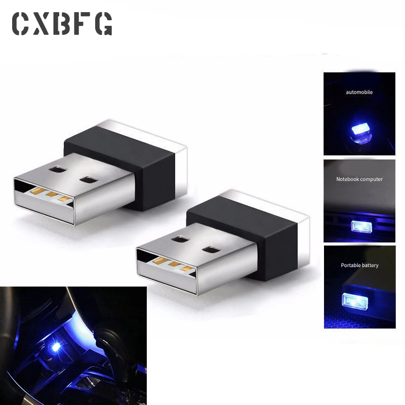 

4 Colors Car Led Interior Foot Lamp Led Free Modified Universal Light Computer Phone Usb Car Atmosphere Accessories for Lada