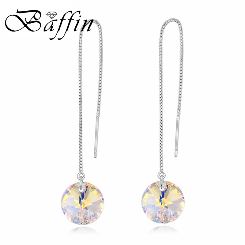 

BAFFIN Long Chain Pendant Earrings For Womne Party Fashion Stud Earrings 925 Sterling Silver Jewelry Crystals From SWAROVSKI