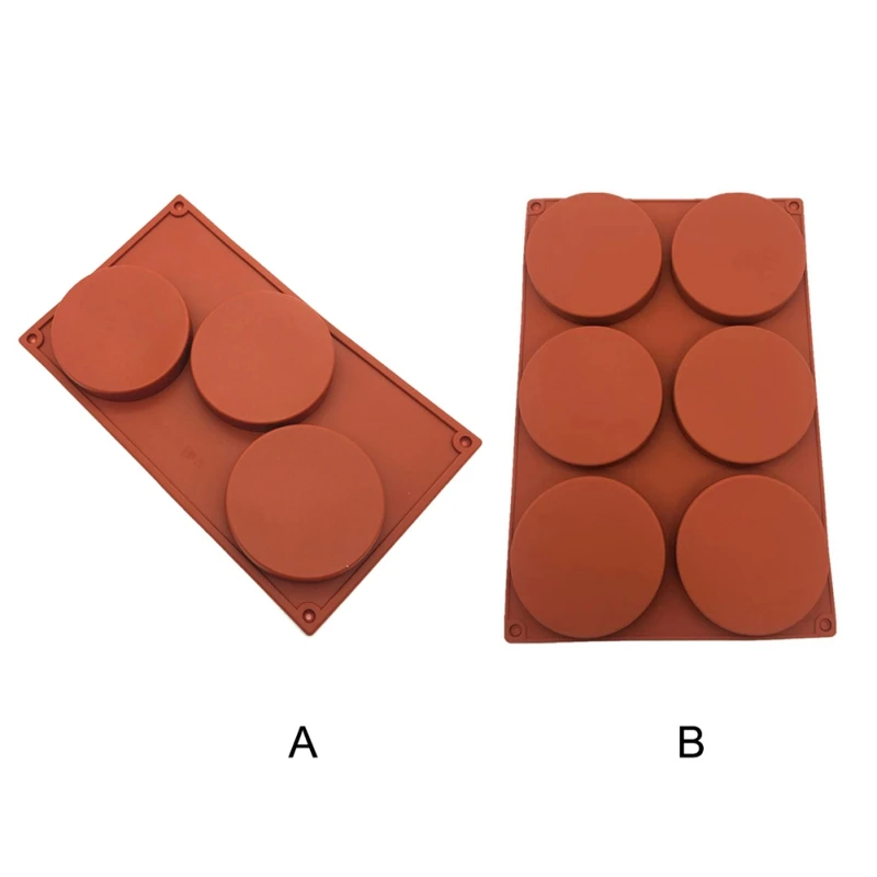 3/6 отверстия большой круглый диск силиконовая формочка для леденцов мелкий цилиндр торт DIY Форма для домашнего шоколада Силиконовая Бытовая форма для выпечки
