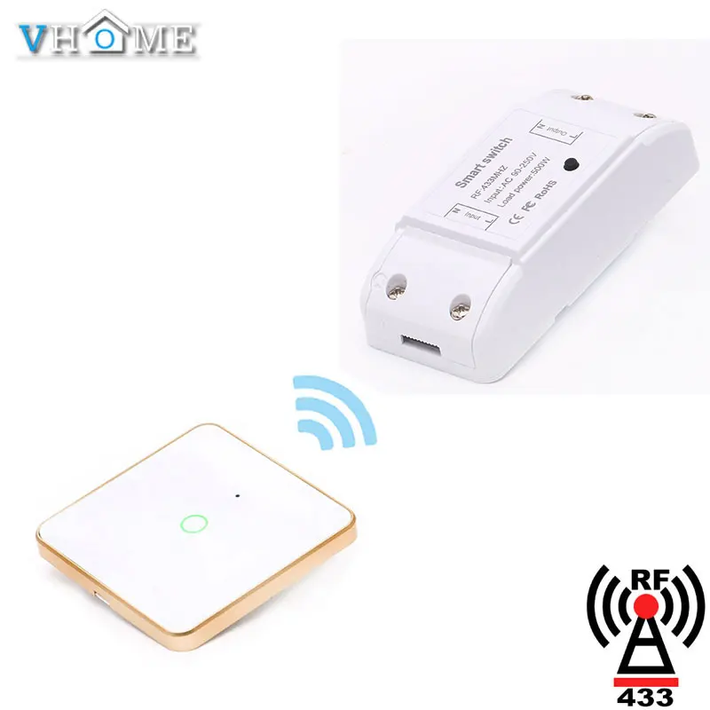 

Vhome 433Mhz 86 Wall Panel Wireless Remote Control Switch Transmitter 1 2 3 Sensor RF Receiver For Bedroom Ceiling Light Lamp
