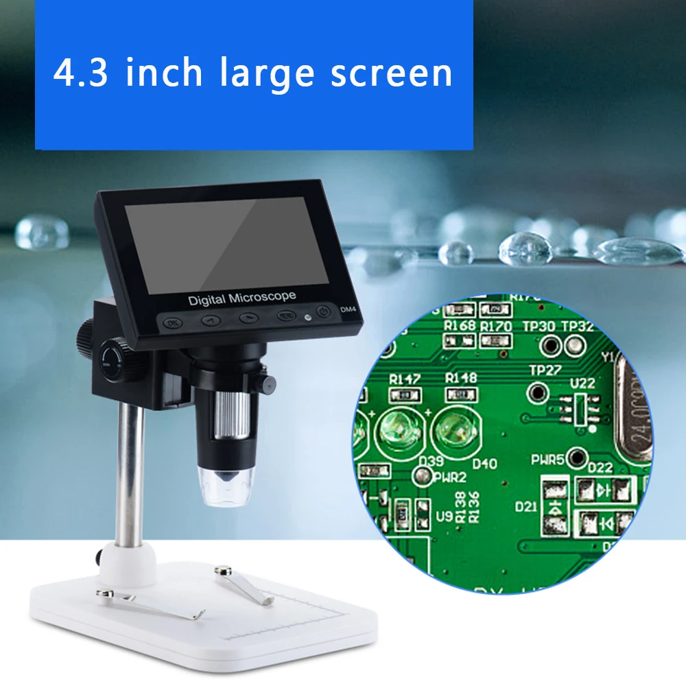 

720P 1000x30W 4.3 inch LCD Digital Microscope HD Endoscope Magnifier Camera Portable Desktop Digital Microscope