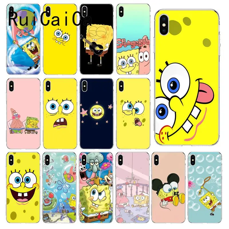 RuiCaiCa Губка Боб Квадратные Штаны крышка мягкий чехол для телефона iPhone X XS MAX 6 6S 7 7plus