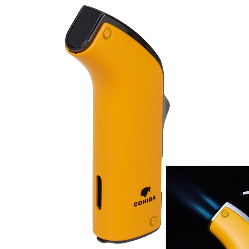 

COHIBA Fashion High-Grade Metal Windproof Lighter Torch Jet Flame Refillable Blue Flame Inflatable Double Flame Cigar Lighter