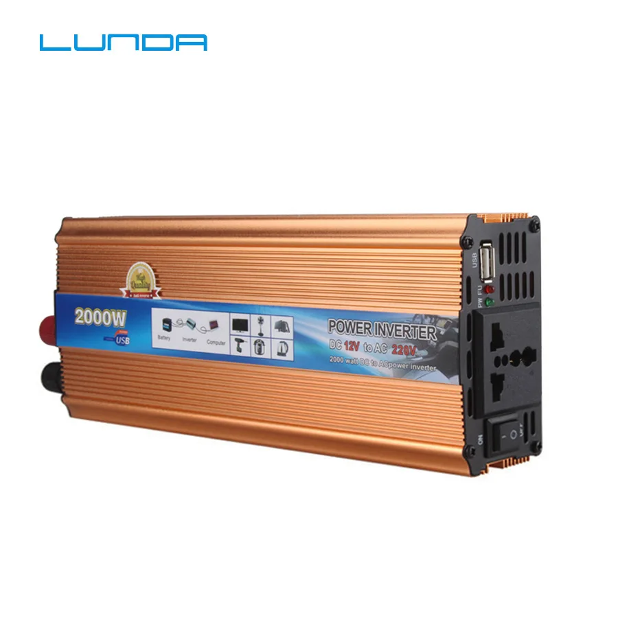 

2000W Watt DC 12V to AC 220V Portable Car Power Inverter Charger Converter Adapter DC 12 to AC 220 Modified Sine Wave