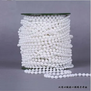 

Cheap Pretty 1 Meters 6MM Artificial Pearl Bead Chain Garland Spool Rope Wedding Party Christmas Tree Home Hanging Decoration
