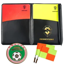 Shinestone New Sport Football Soccer Referee Wallet Notebook with Red Yellow Card Toss Coin Referee Flag